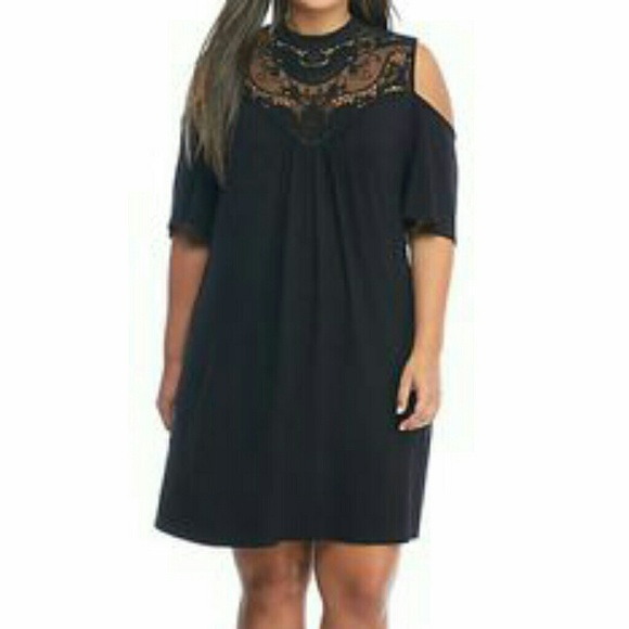 Free 2 Luv Dresses & Skirts - Gorgeous black cold-shoulder dress.  NWOT!